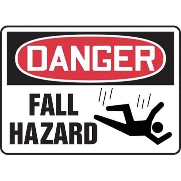 Accuform OSHA DANGER SAFETY SIGN FALL HAZARD FRMCSP188VP FRMCSP188VP - main
